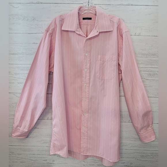 Burberry Other - Burberry London Mens Button Down Shirt, Pink and White, Size 17L